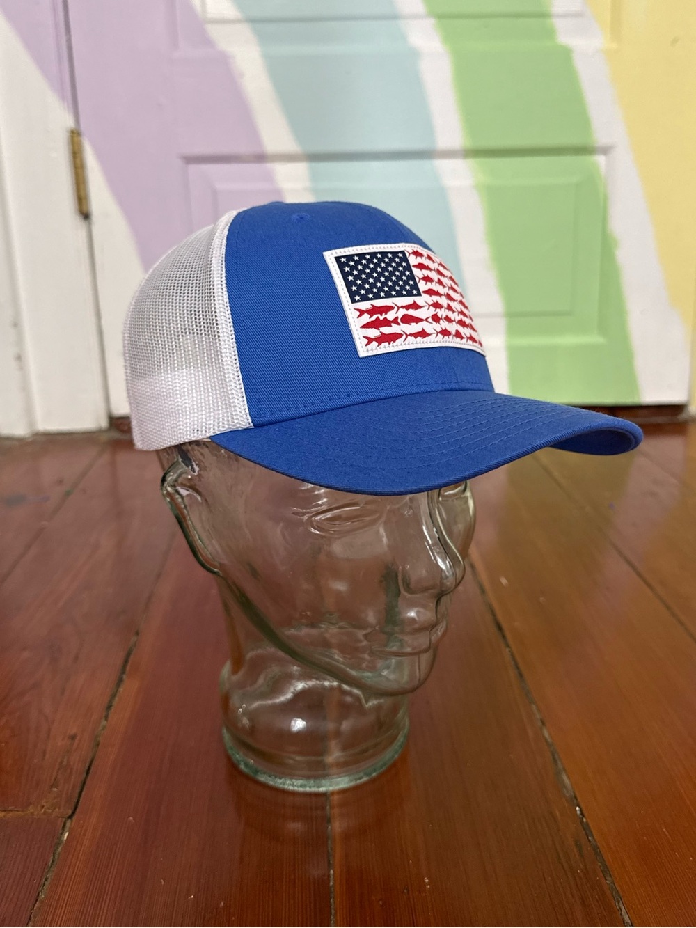 Columbia PFG Fish Flag Mesh Ball Cap Trucker Hat Low Crown 💚🍄